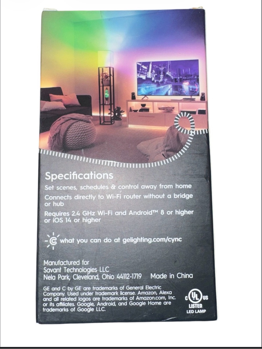 Cync Dynamic Effects Smart Bulb — Multicolor White LED - Picture 5 of 6